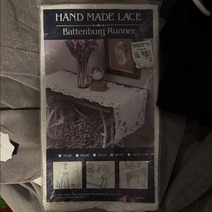 Handmade Lace Table Runner - White